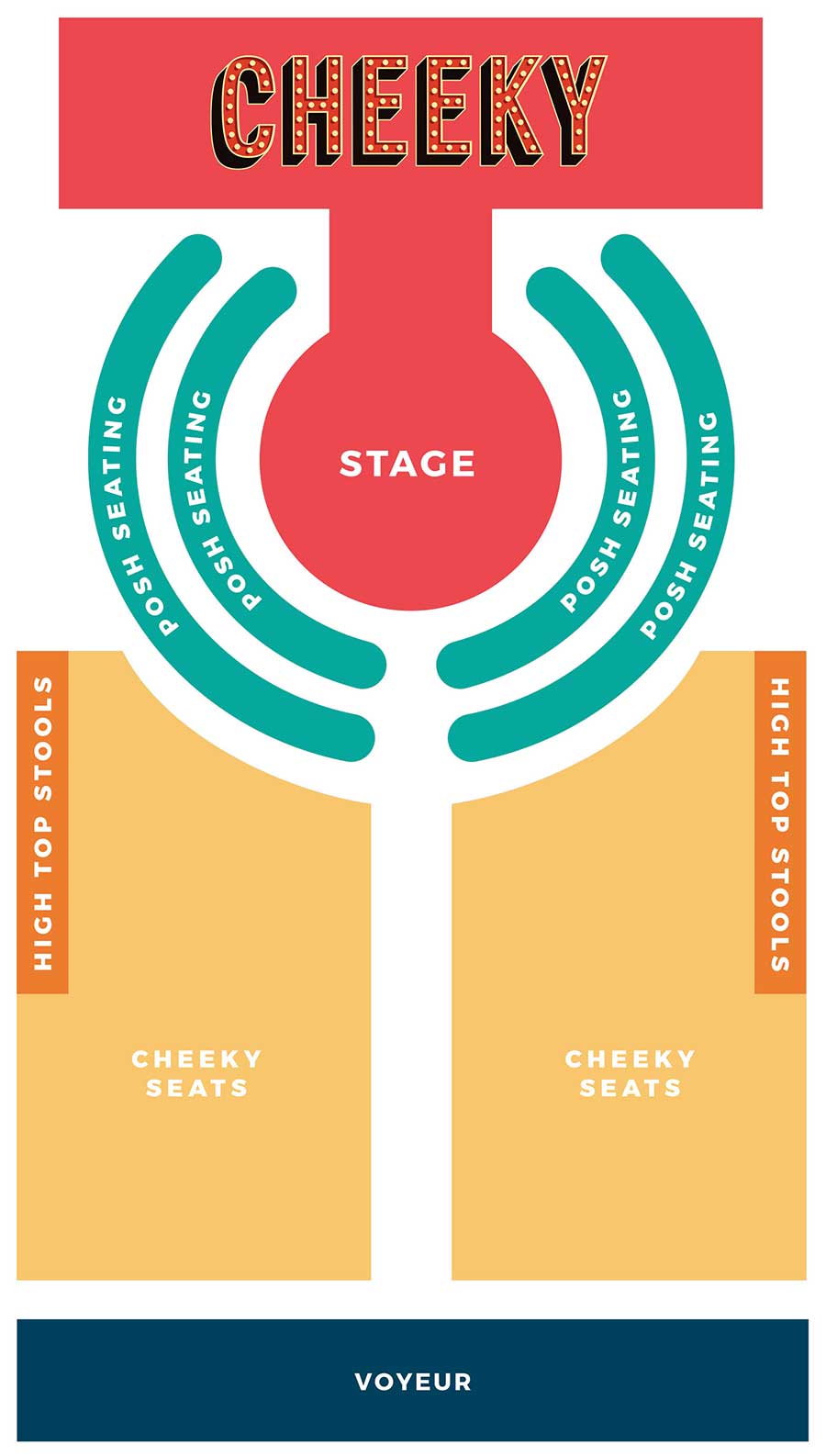 Brunswick Picture House floor map for Cheeky shows